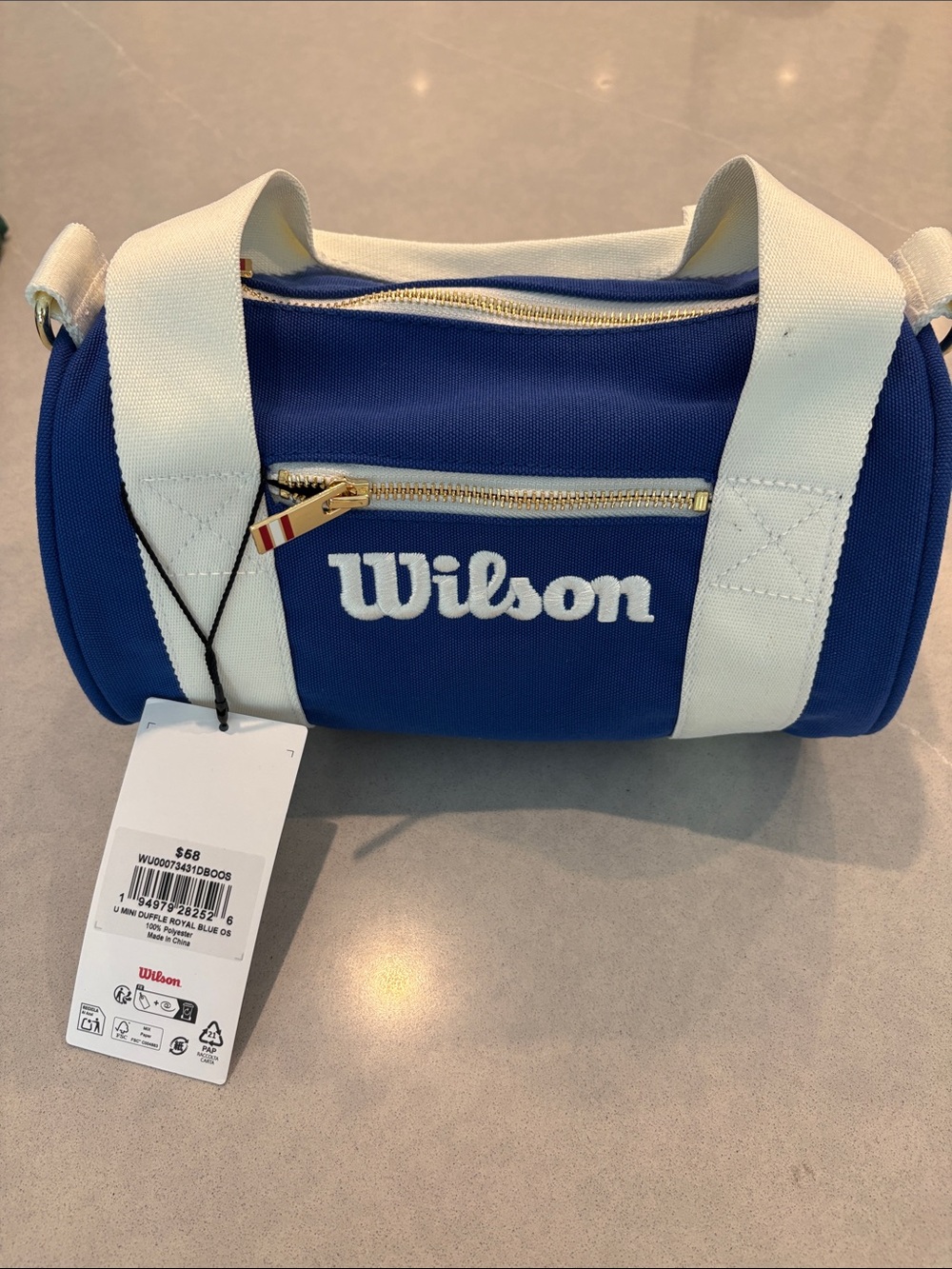 Wilson Royal Blue Mini Duffel with Cream Straps